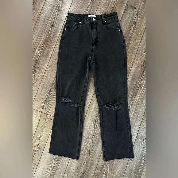 Rolla’s free people high rise size 27 black jeans thrashed grunge prep - Picture 2 of 3